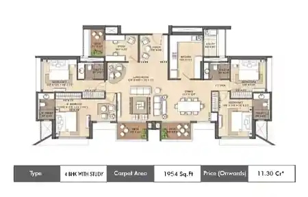 4 BHK-1954 SqFt
